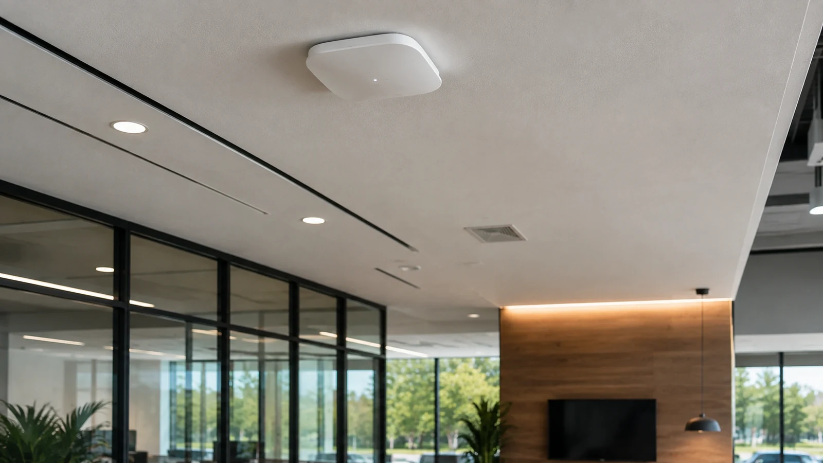 Documentary view of a commercial wireless-network installation