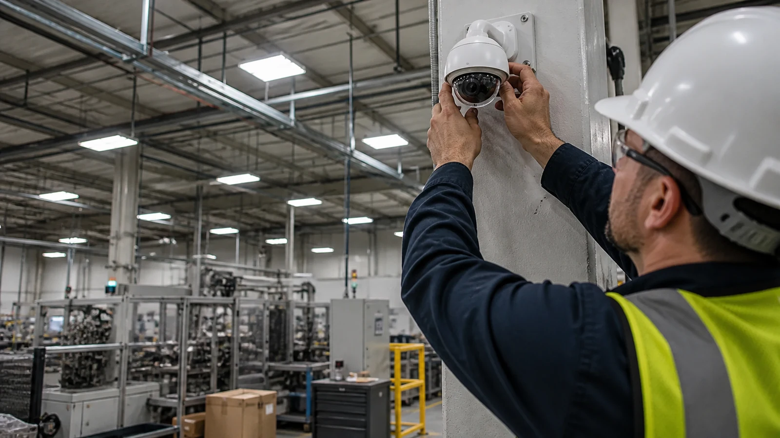 Industrial Security Camera Installation scenario: machinery and equipment-area observation